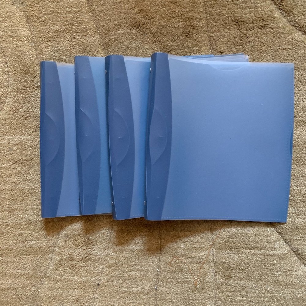 World Wide Plastic Blue Binders - set of 4